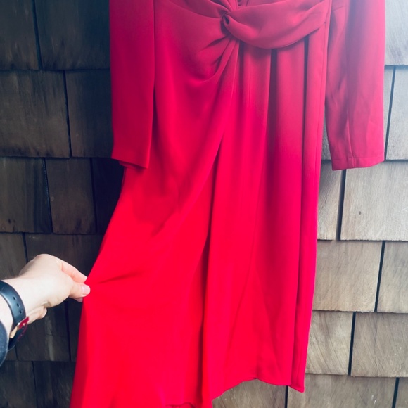 MaxMara ๐ฎ๐น Studio Mammola Draped Red Cady Designer Dress - Picture 9 of 15